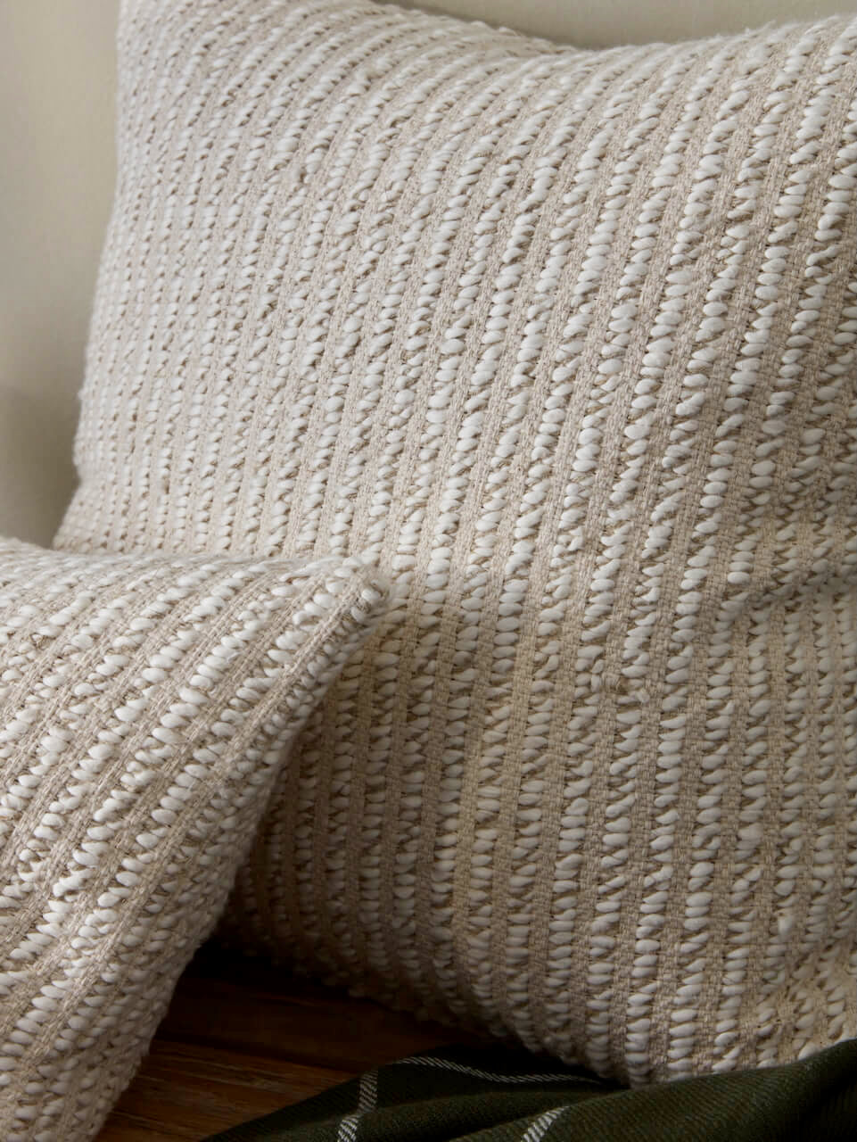 Cream Textured Cushion Cover