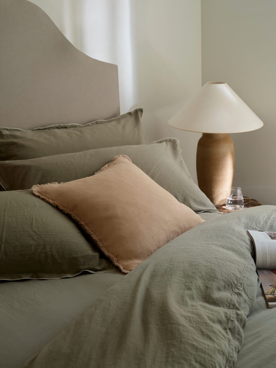 Lisbon Sage Green Cotton Deep Fitted Sheet