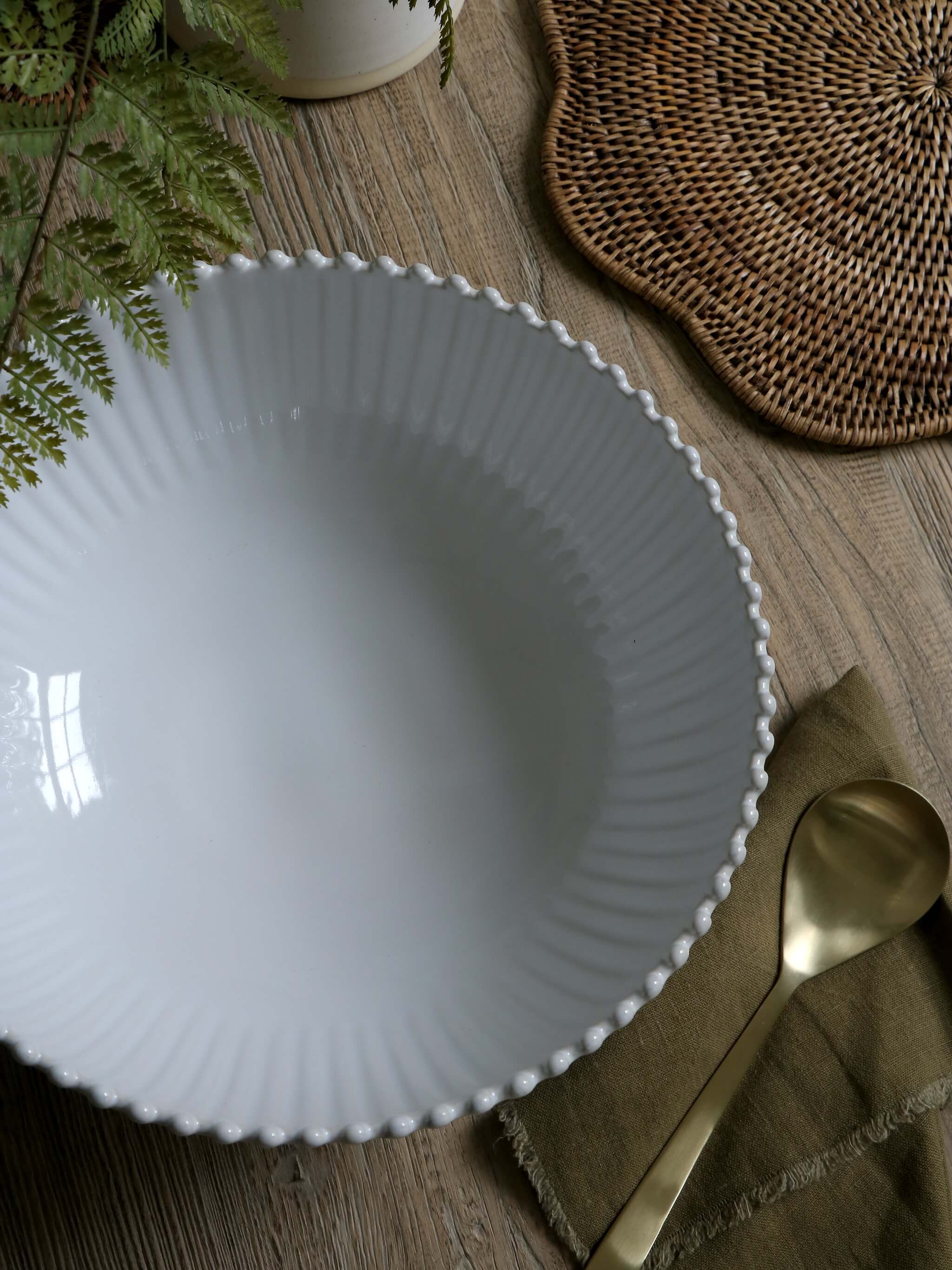 Pearl Stoneware Centrepiece Serving Bowl