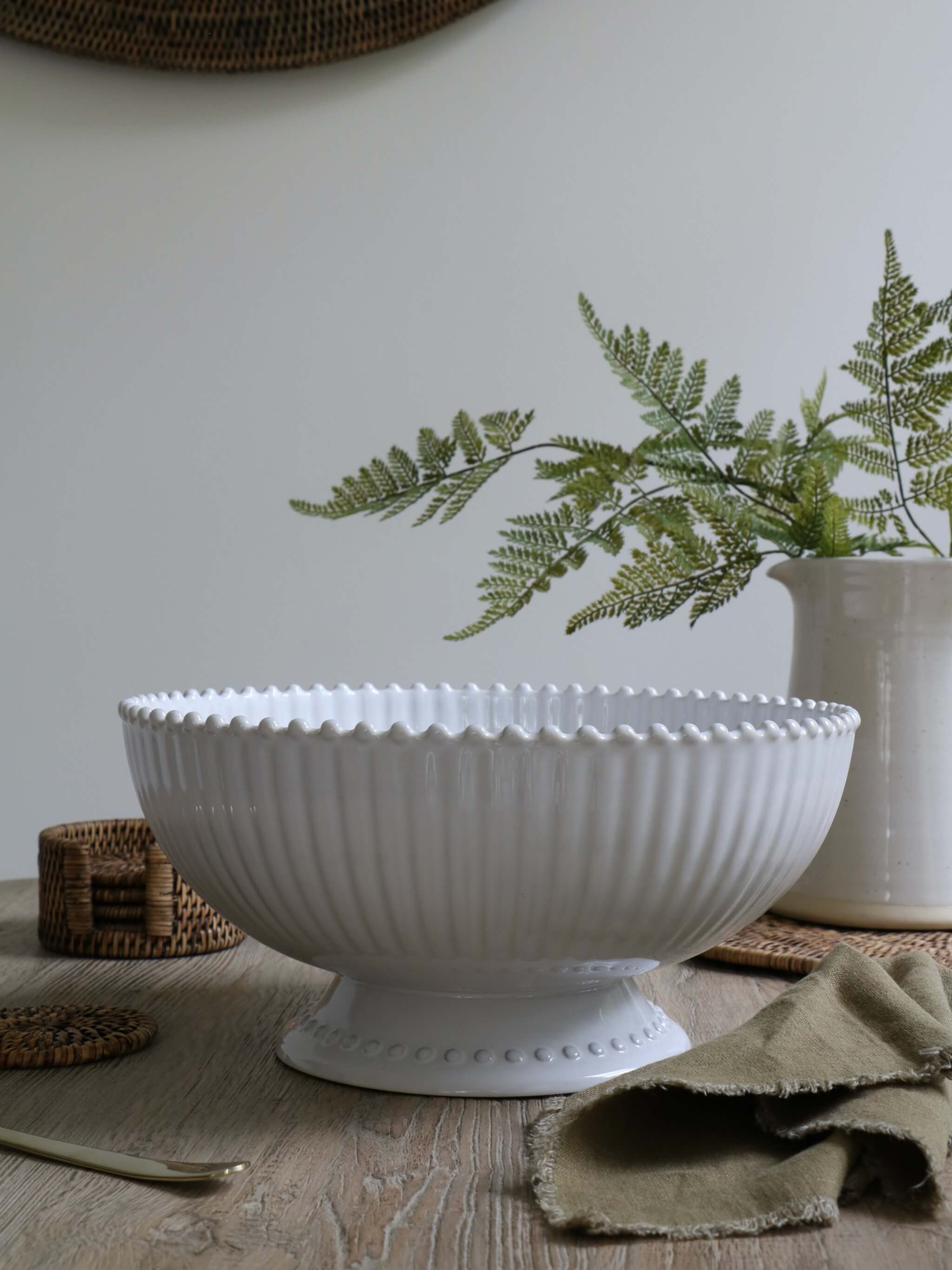 Pearl Stoneware Centrepiece Serving Bowl