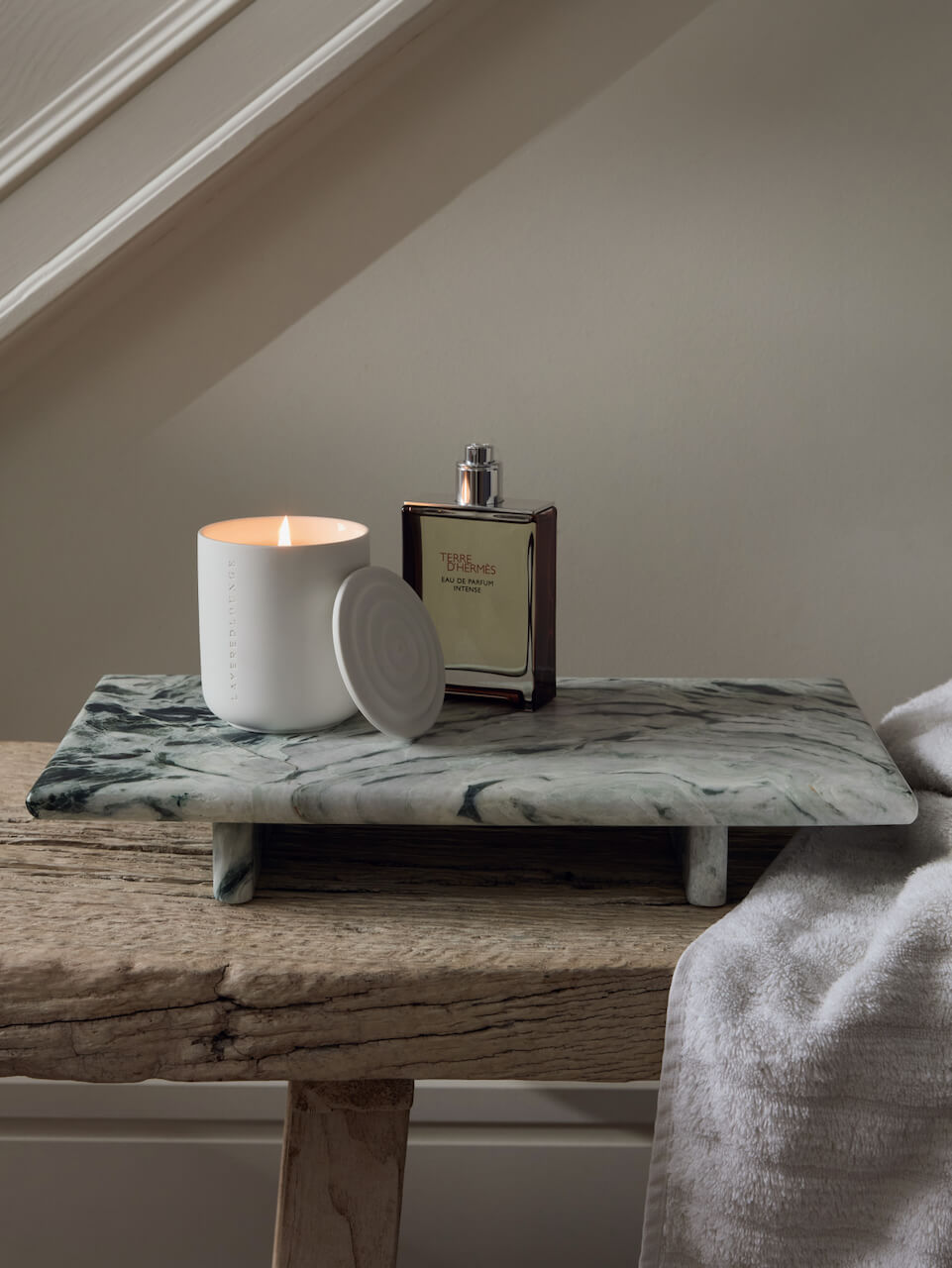 Verde Icelandic Green Marble Footed Tray