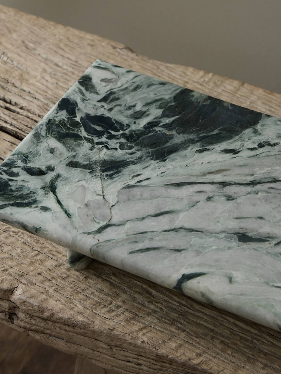 Verde Icelandic Green Marble Footed Tray