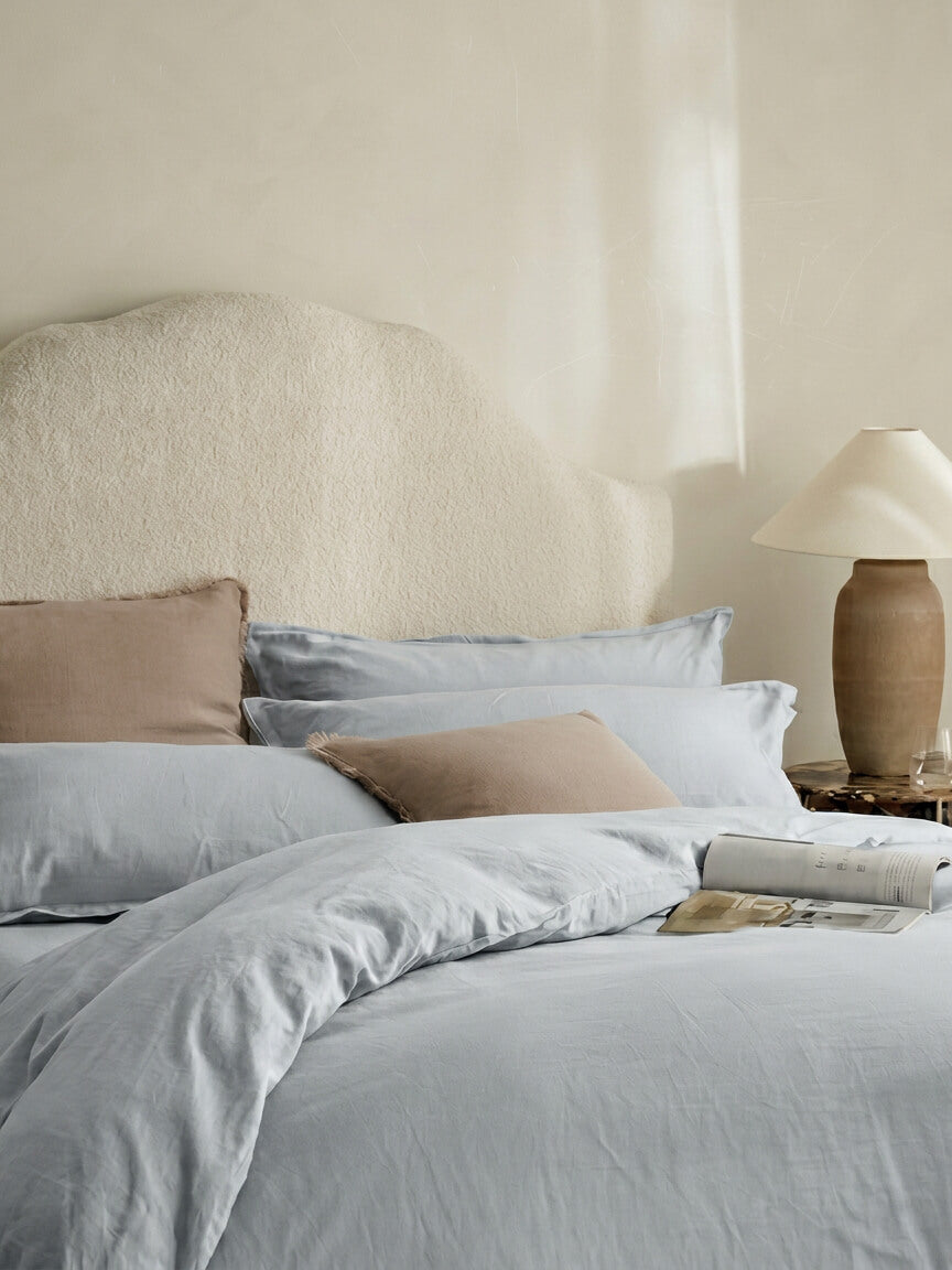 Lisbon Blue Fog Cotton Duvet Cover
