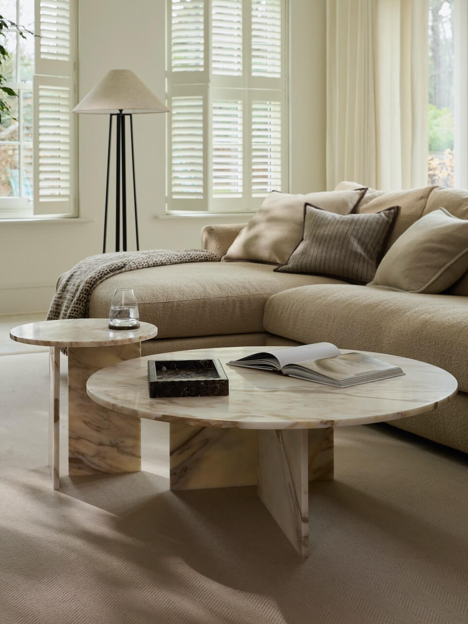 Melrose Calacatta Gold Marble Side Table