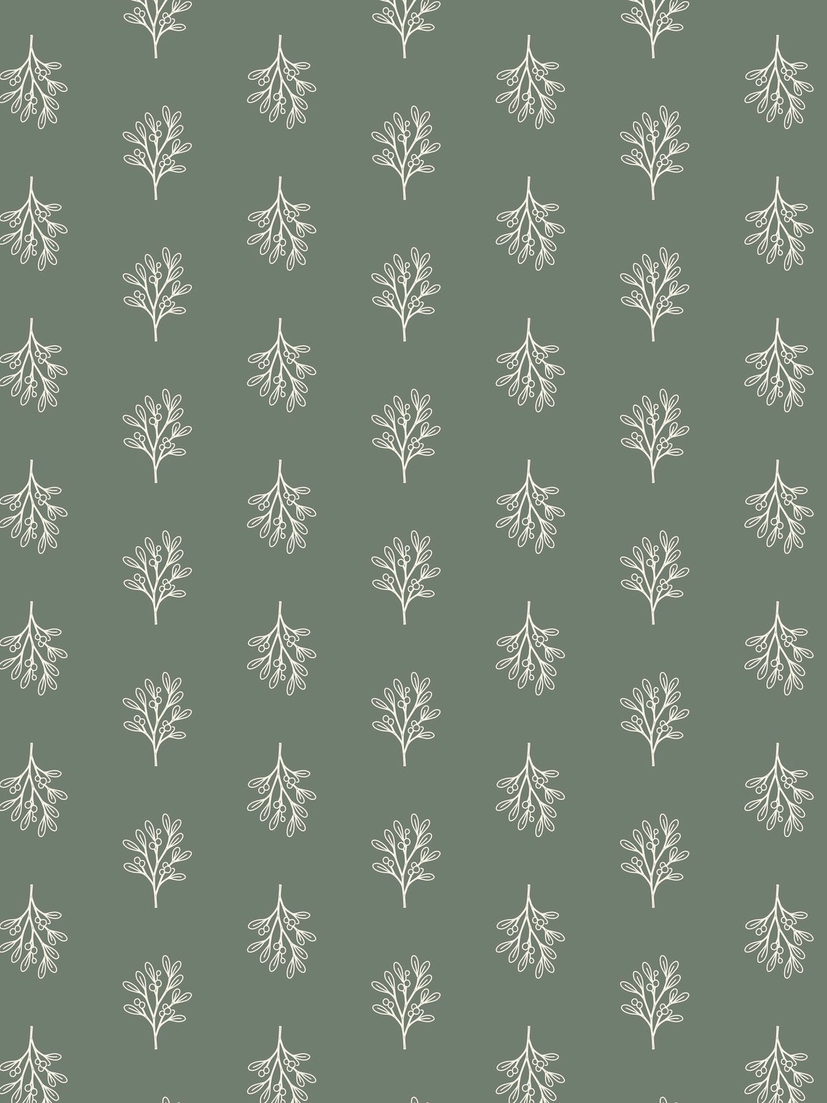 10m Green Mistletoe Wrapping Paper