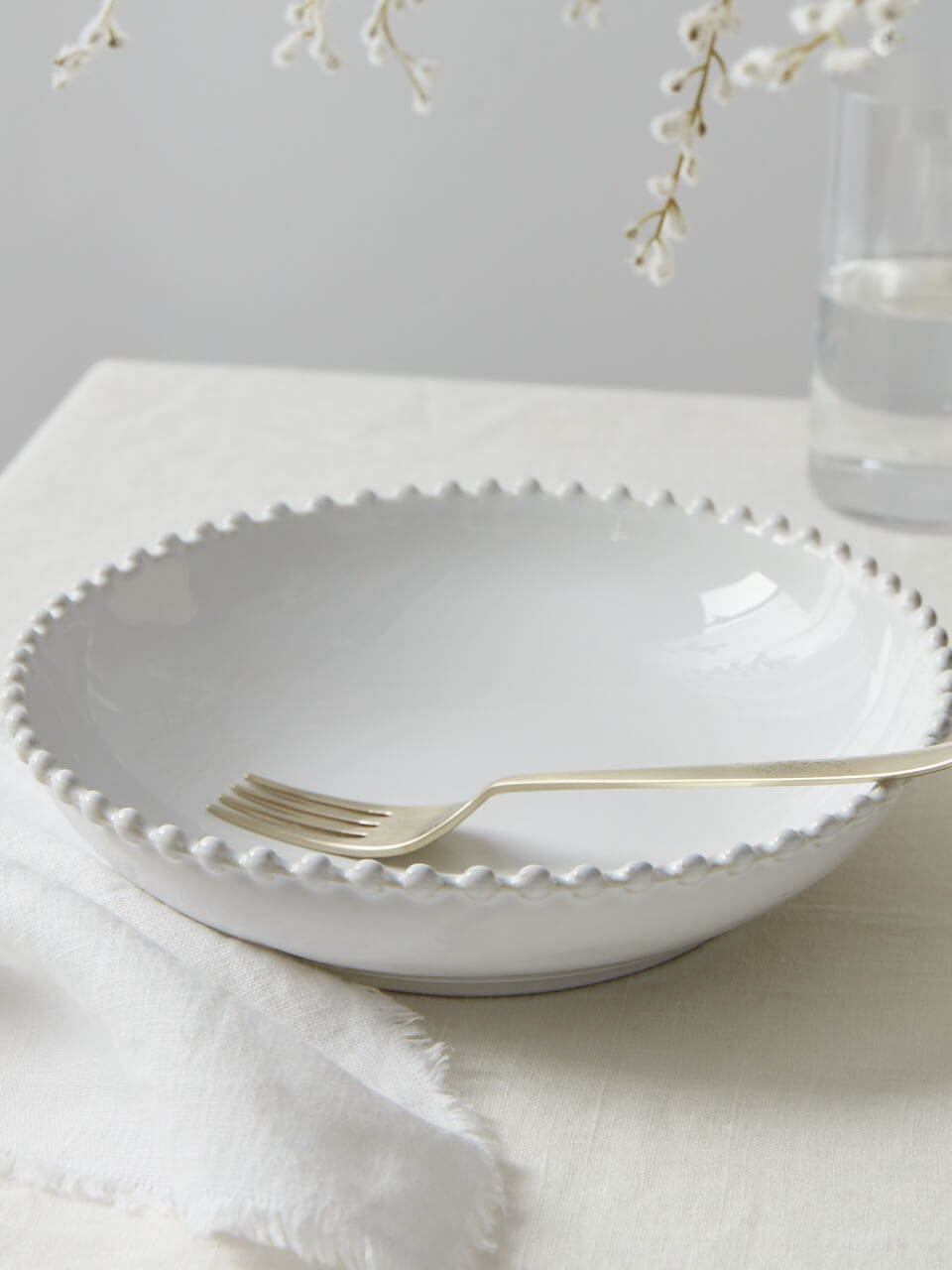 Pearl Stoneware Pasta Bowl