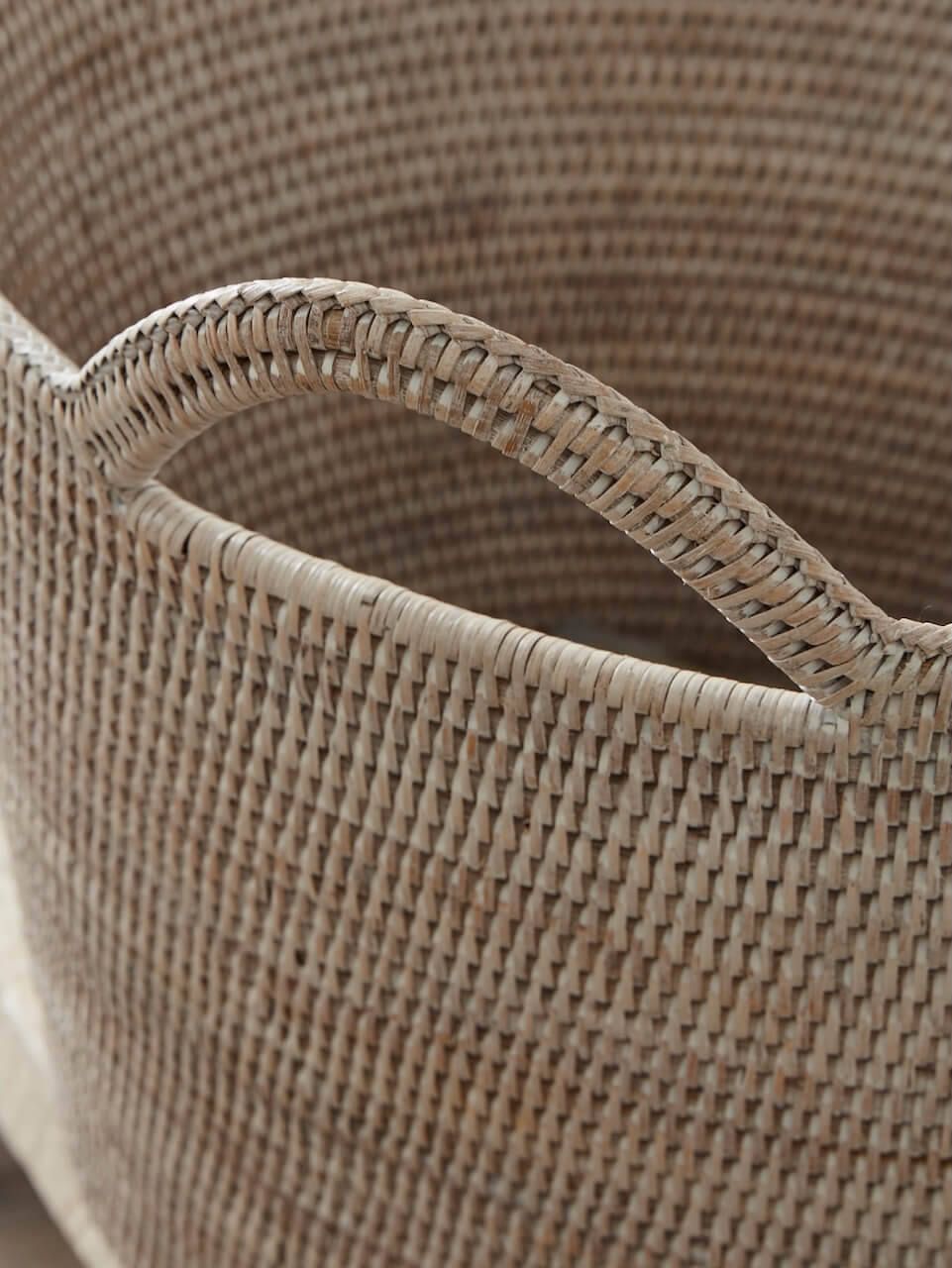 Nairn Rattan Bucket Basket - White