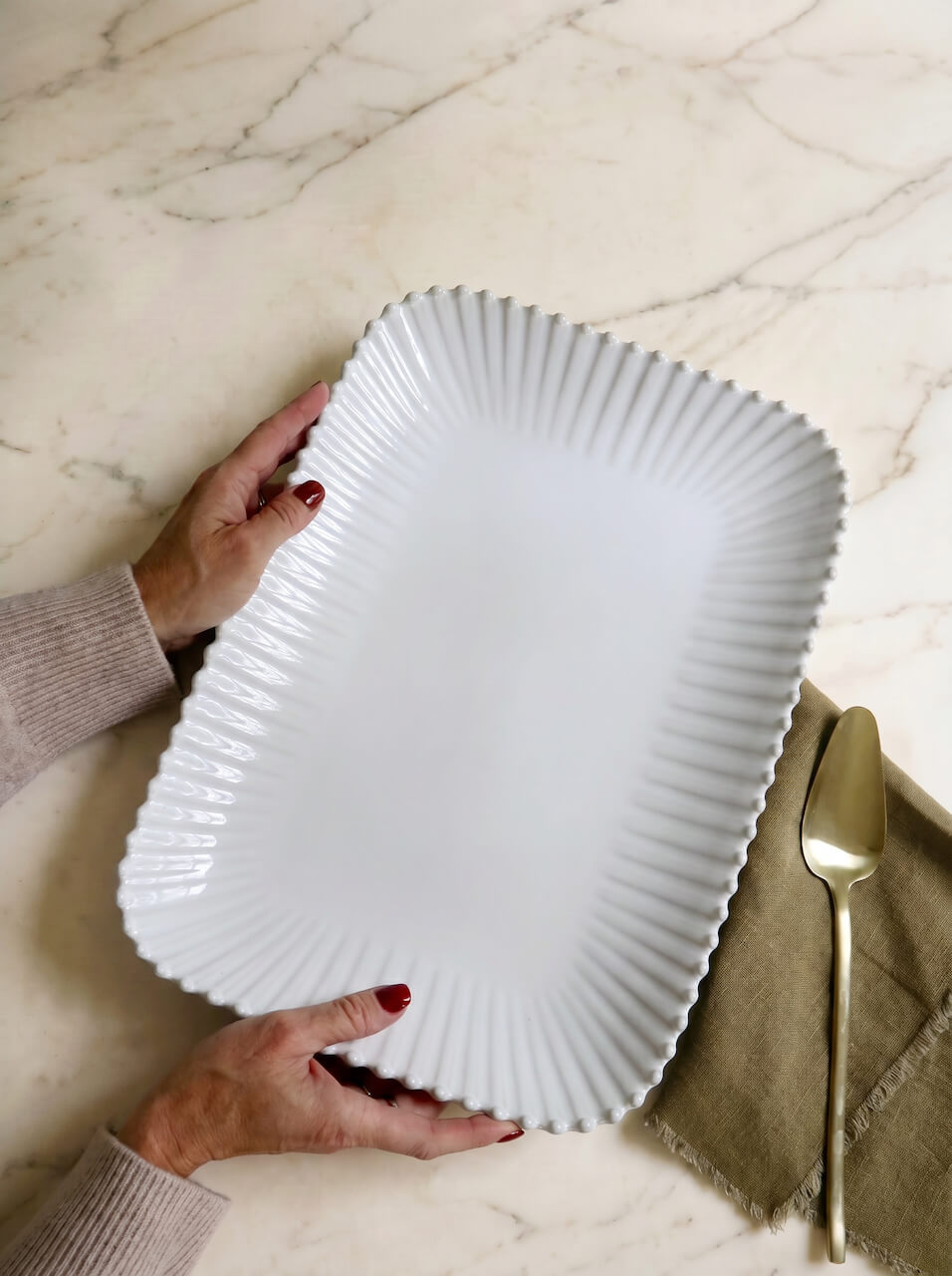 Pearl Stoneware Rectangular Platter