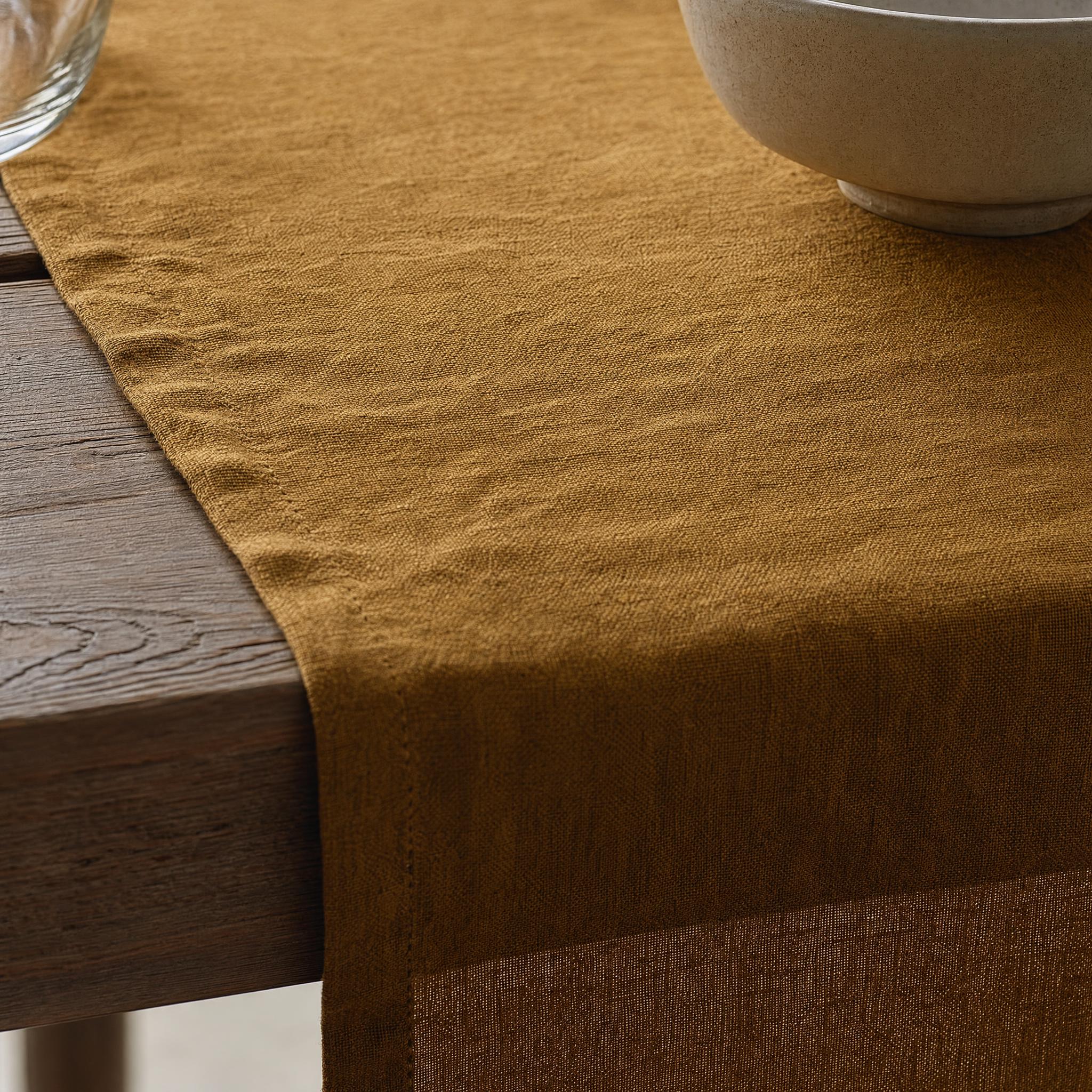 Bronze Linen Table Runner