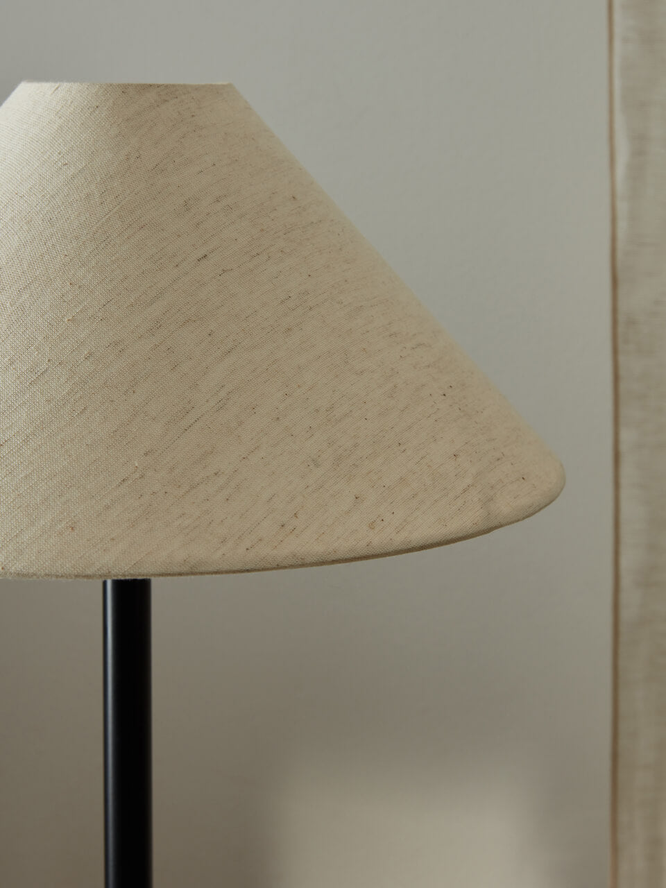 Ivar Black Table Lamp with Natural Shade