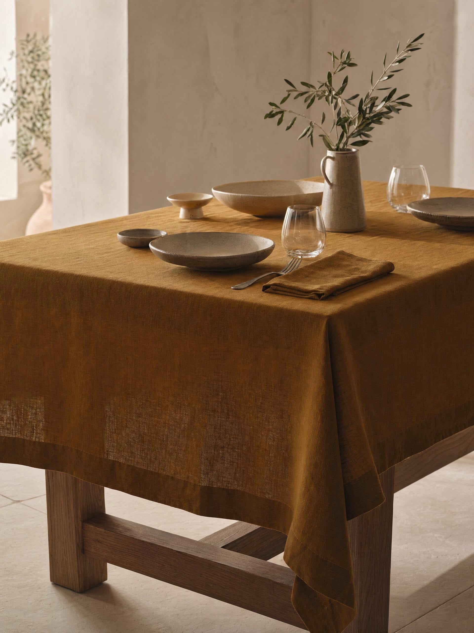 Bronze Linen Tablecloth