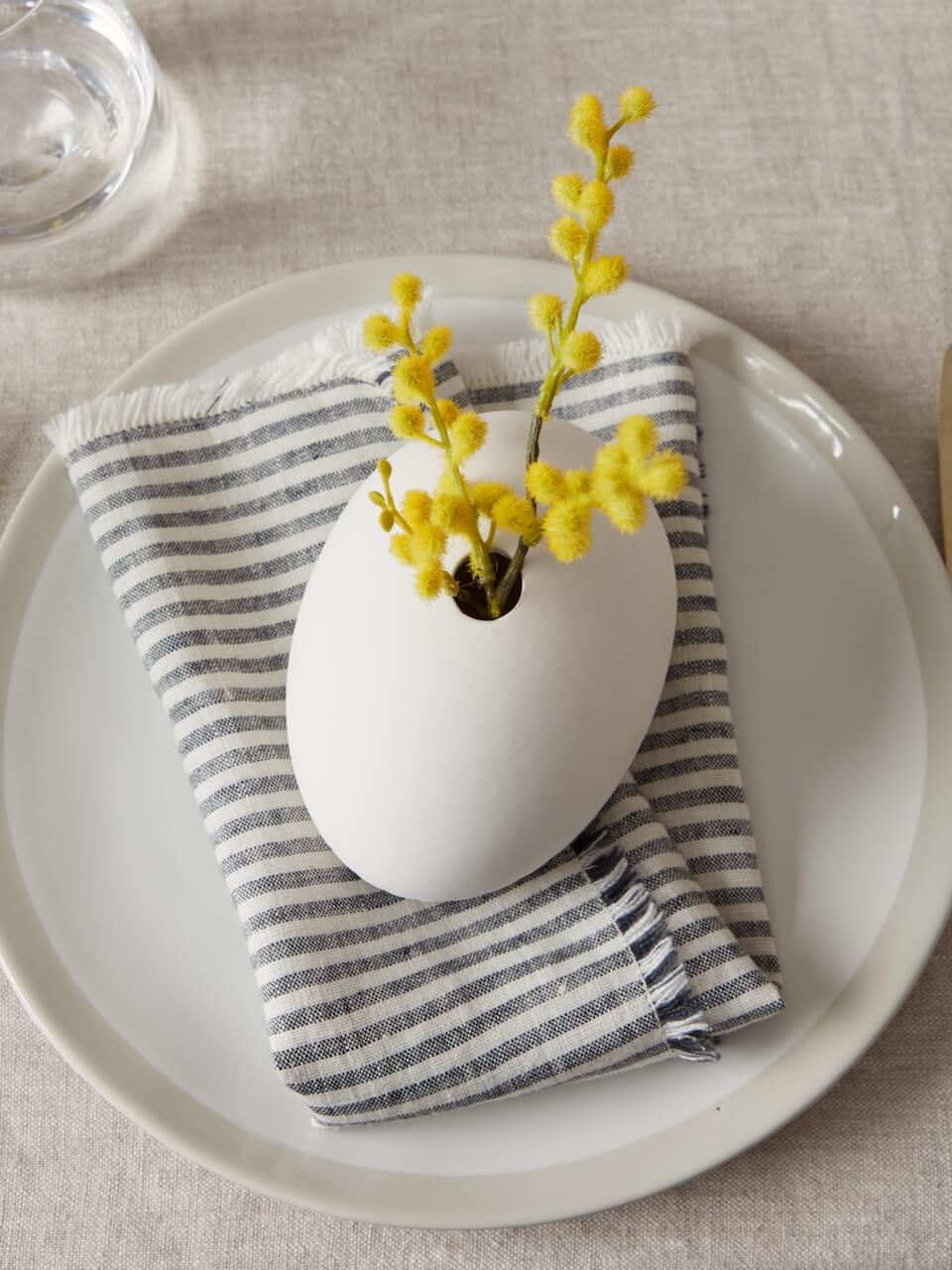 Set of 3 White Ceramic Decorative Pots