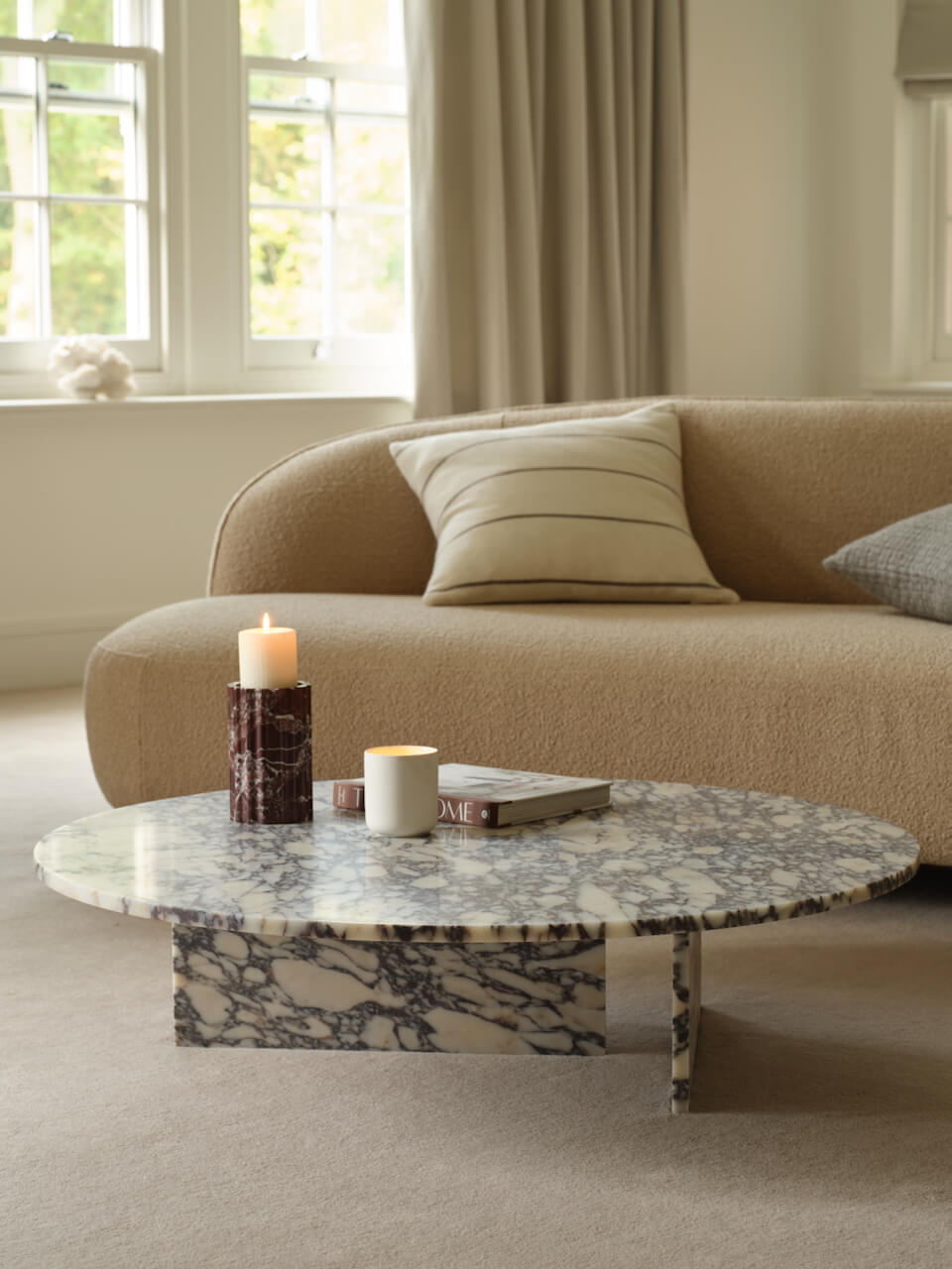 Melrose Calacatta Viola Marble Coffee Table