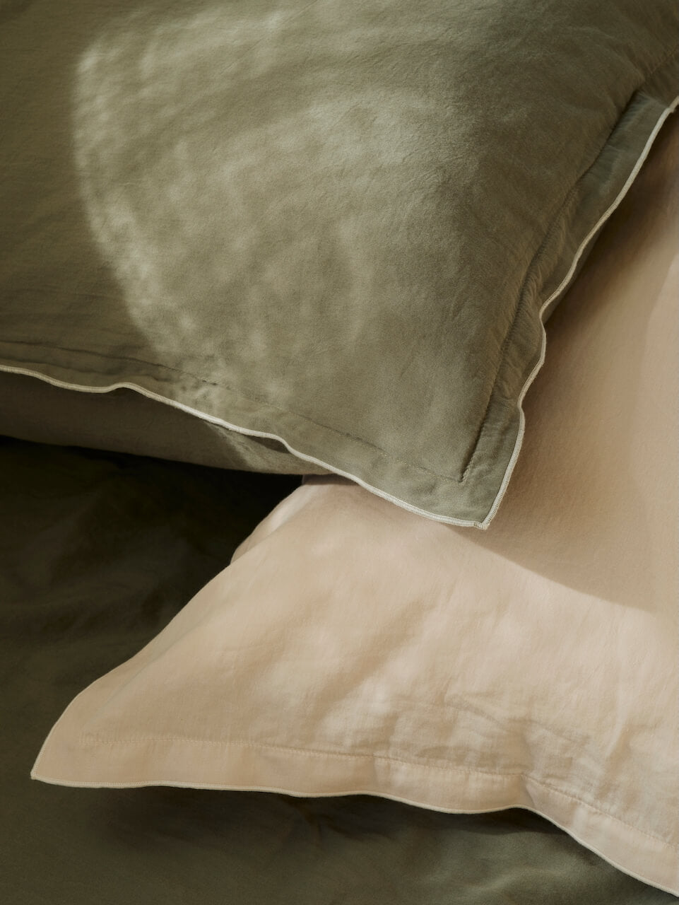 Lisbon Sage Green Cotton Pillowcase - Set of 2