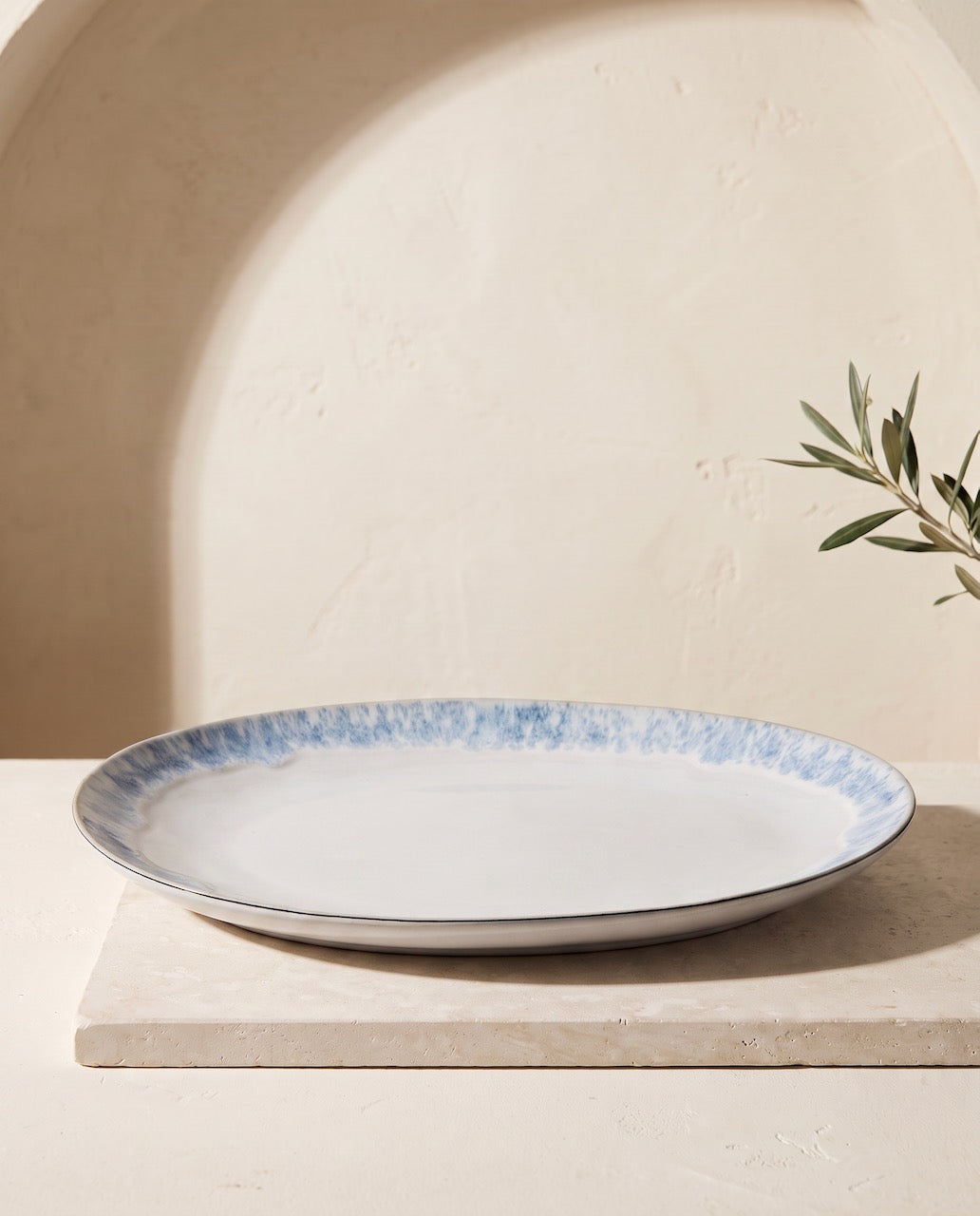 Oval Platter on limestone worktop 
