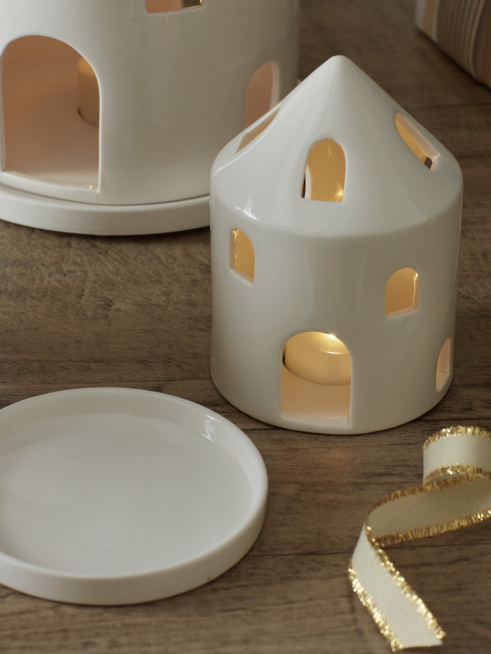 White Ceramic House Ornament