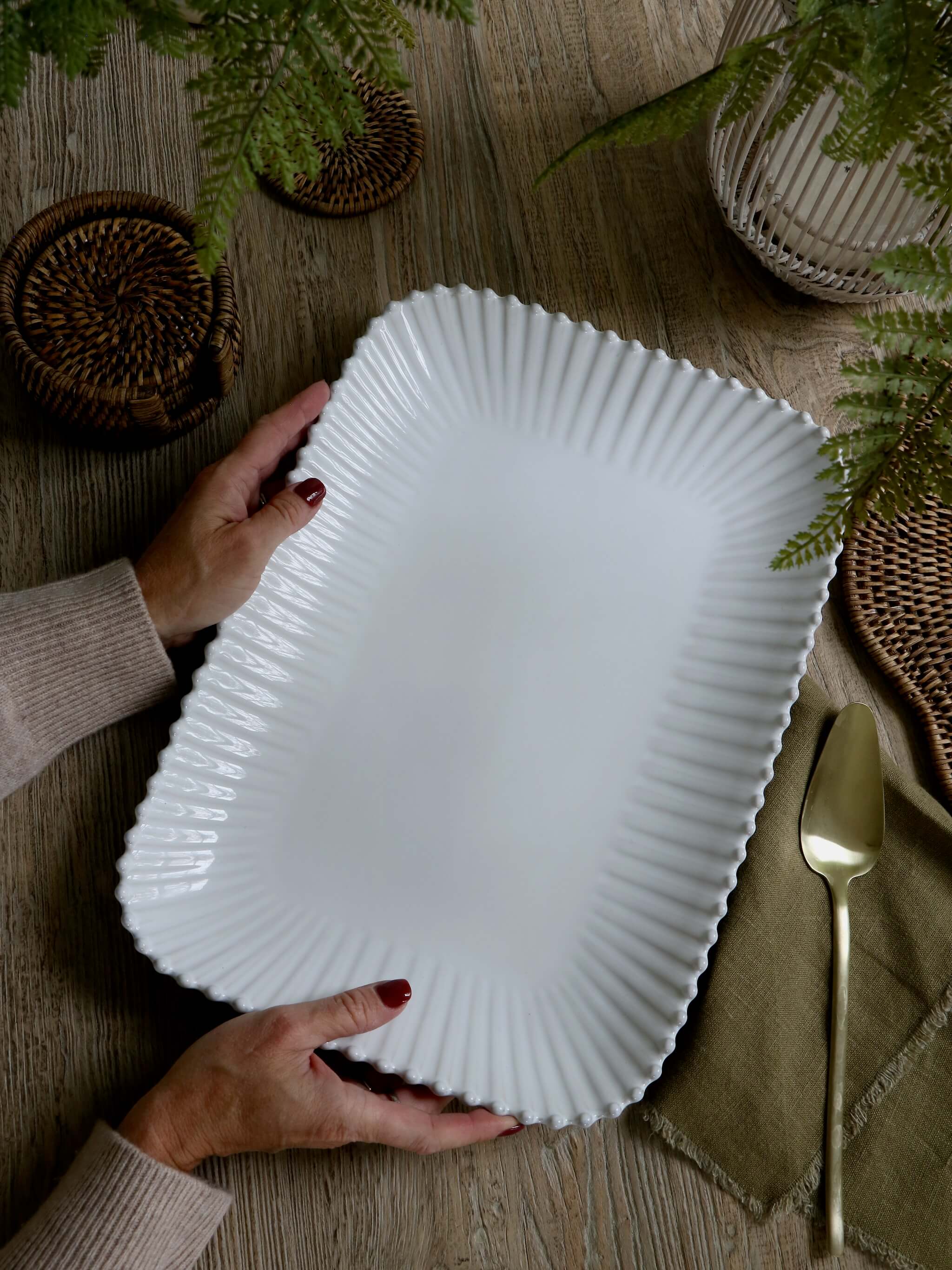 Pearl Stoneware Rectangular Platter