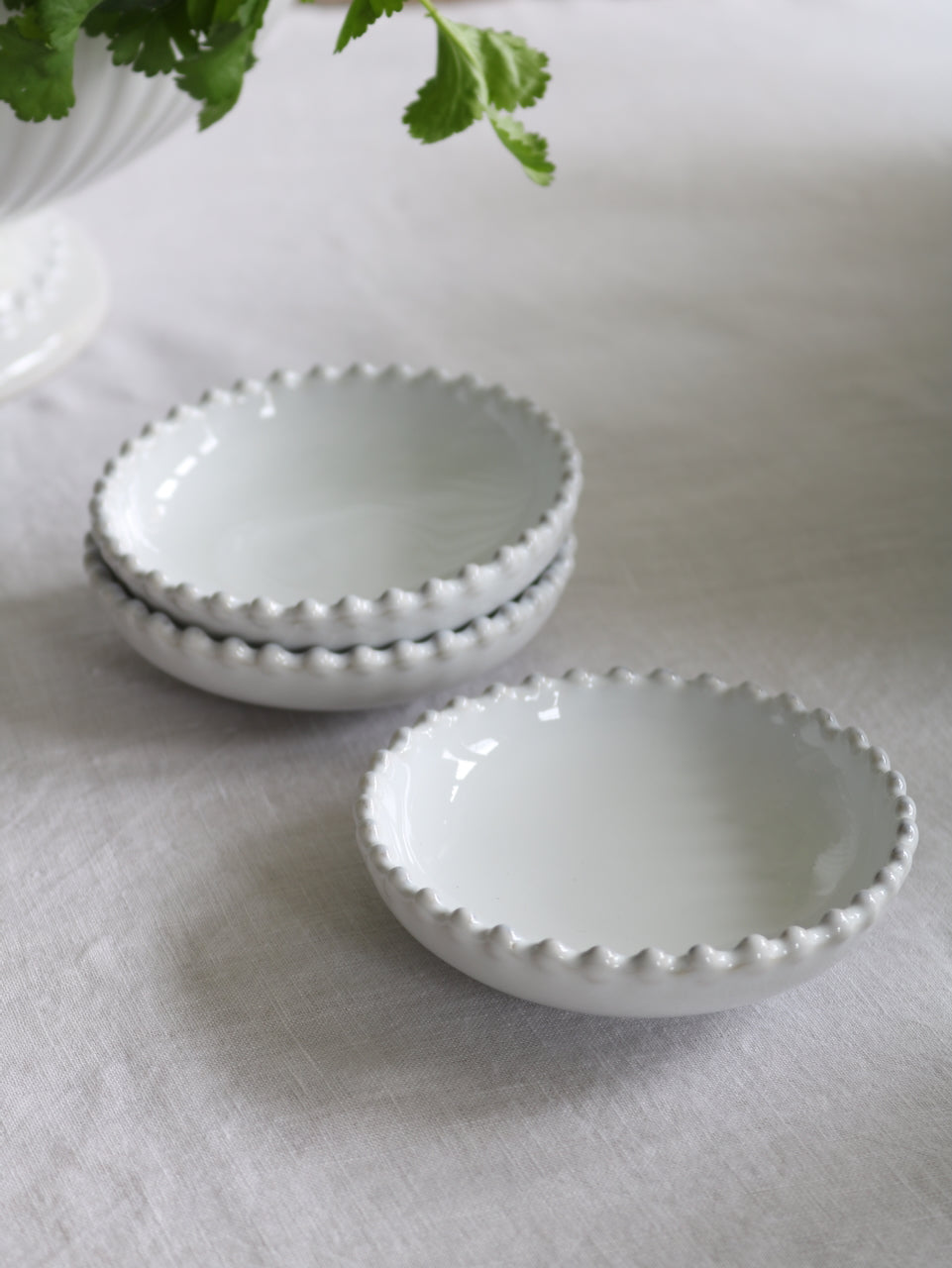 Pearl Stoneware Dip Bowls - Set of 3
