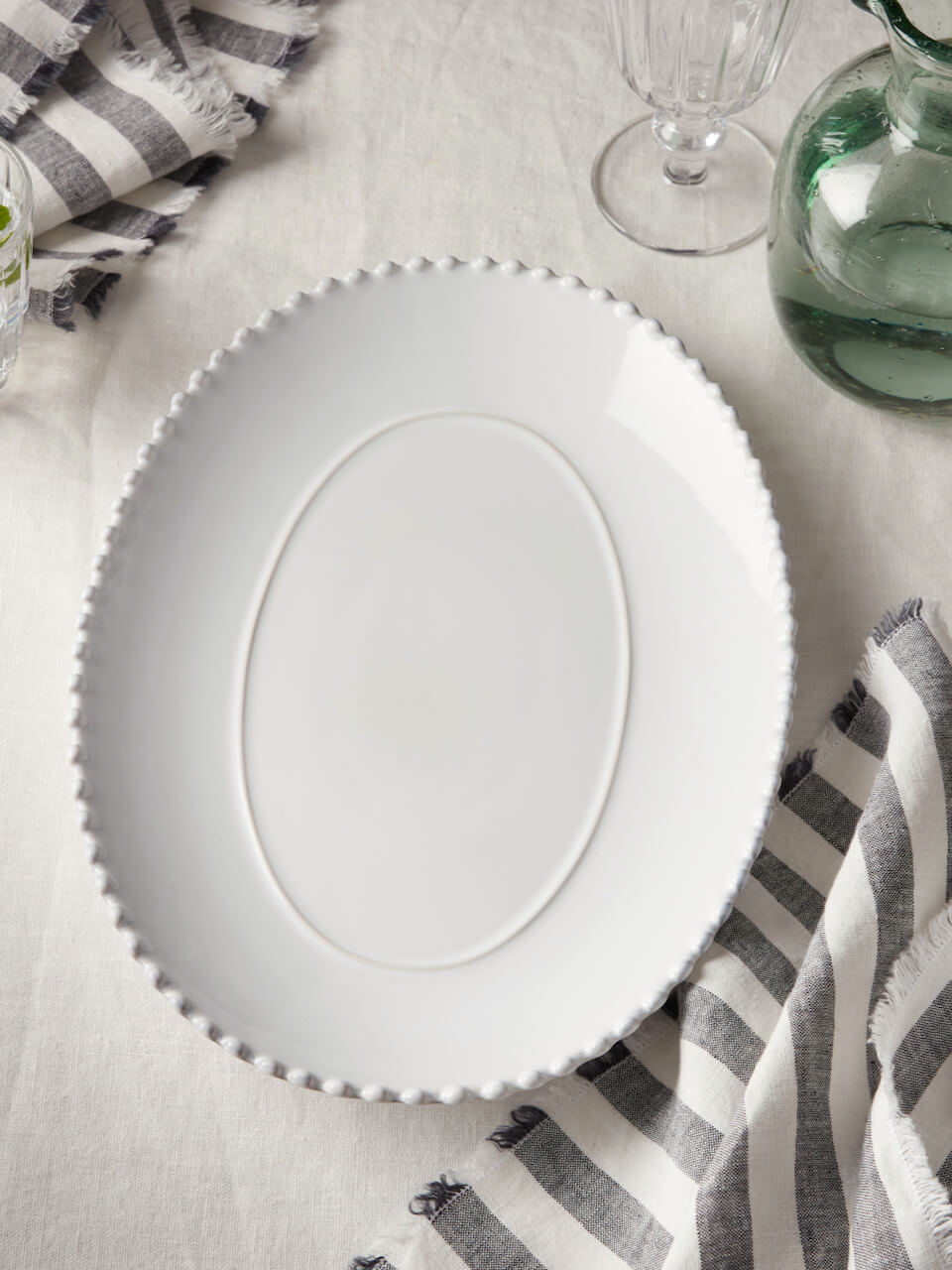 Pearl Stoneware Oval Platter