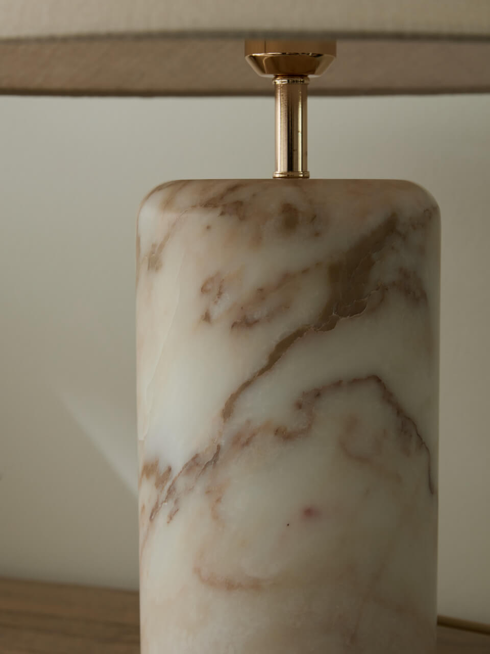 Nura Calacatta Gołd Marble Table Lamp & Shade