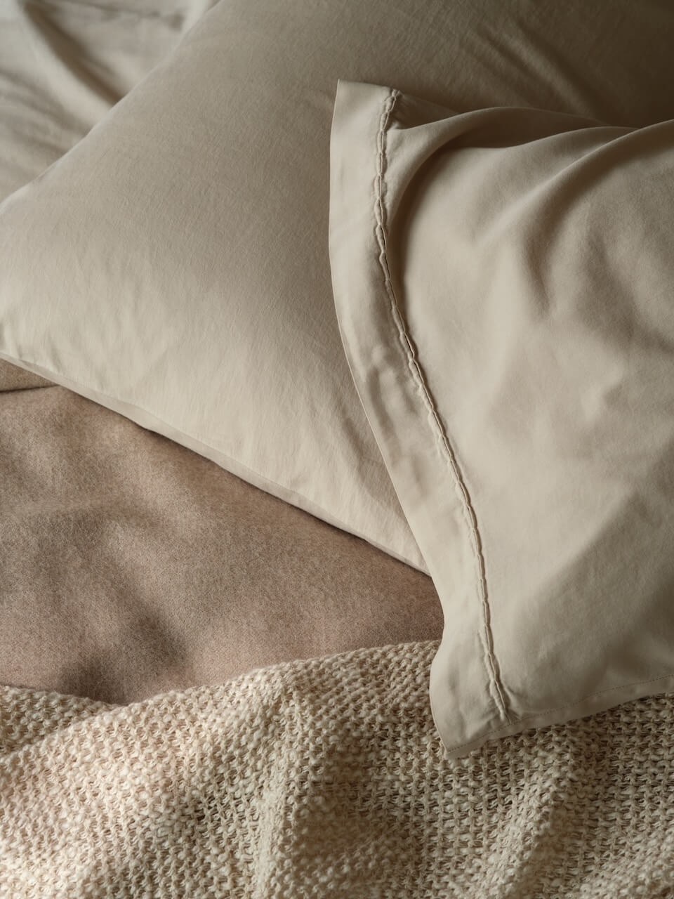 Porto Putty Cotton Pillowcases - Set of 2