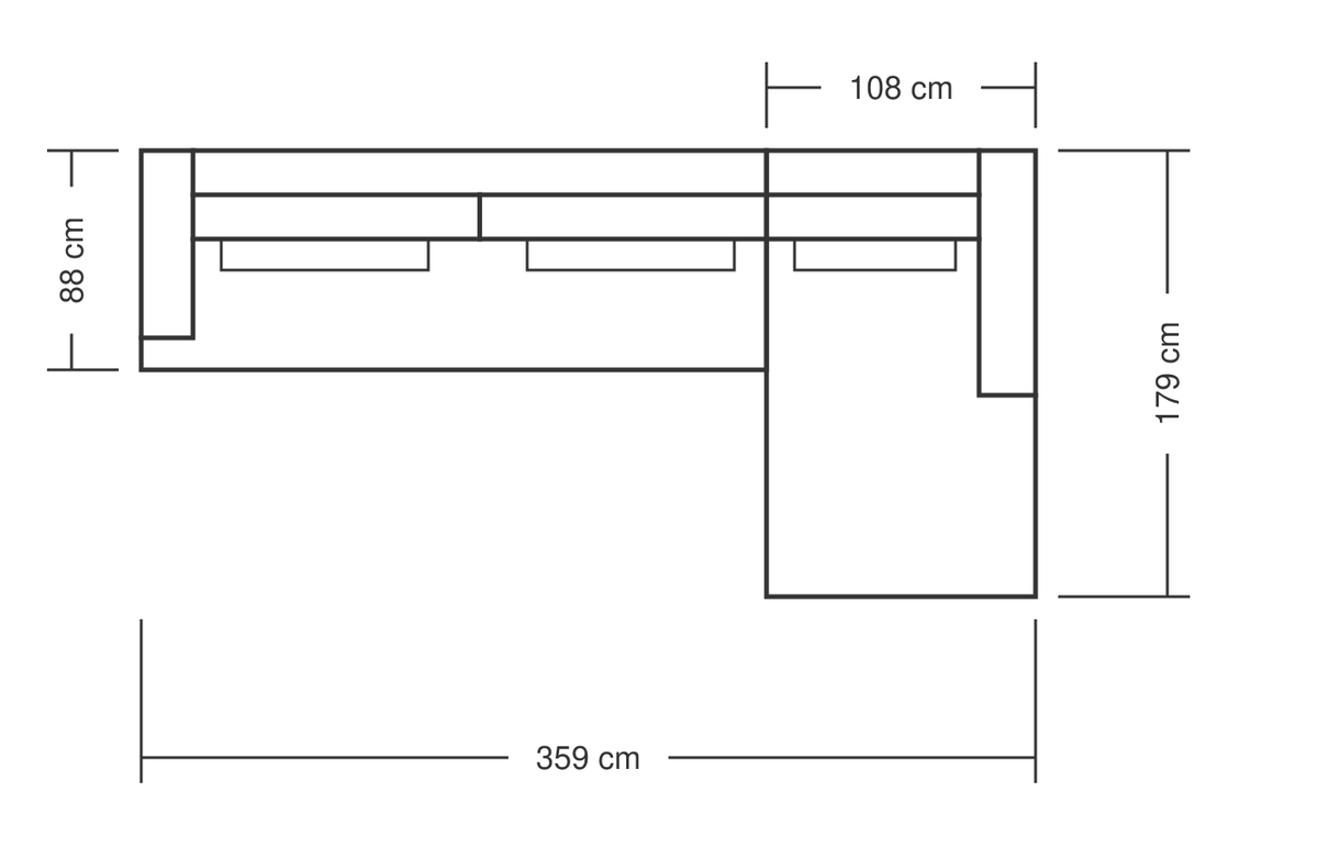 Eden Chaise Sofa — 5 Seater Chaise (right hand chaise shown)