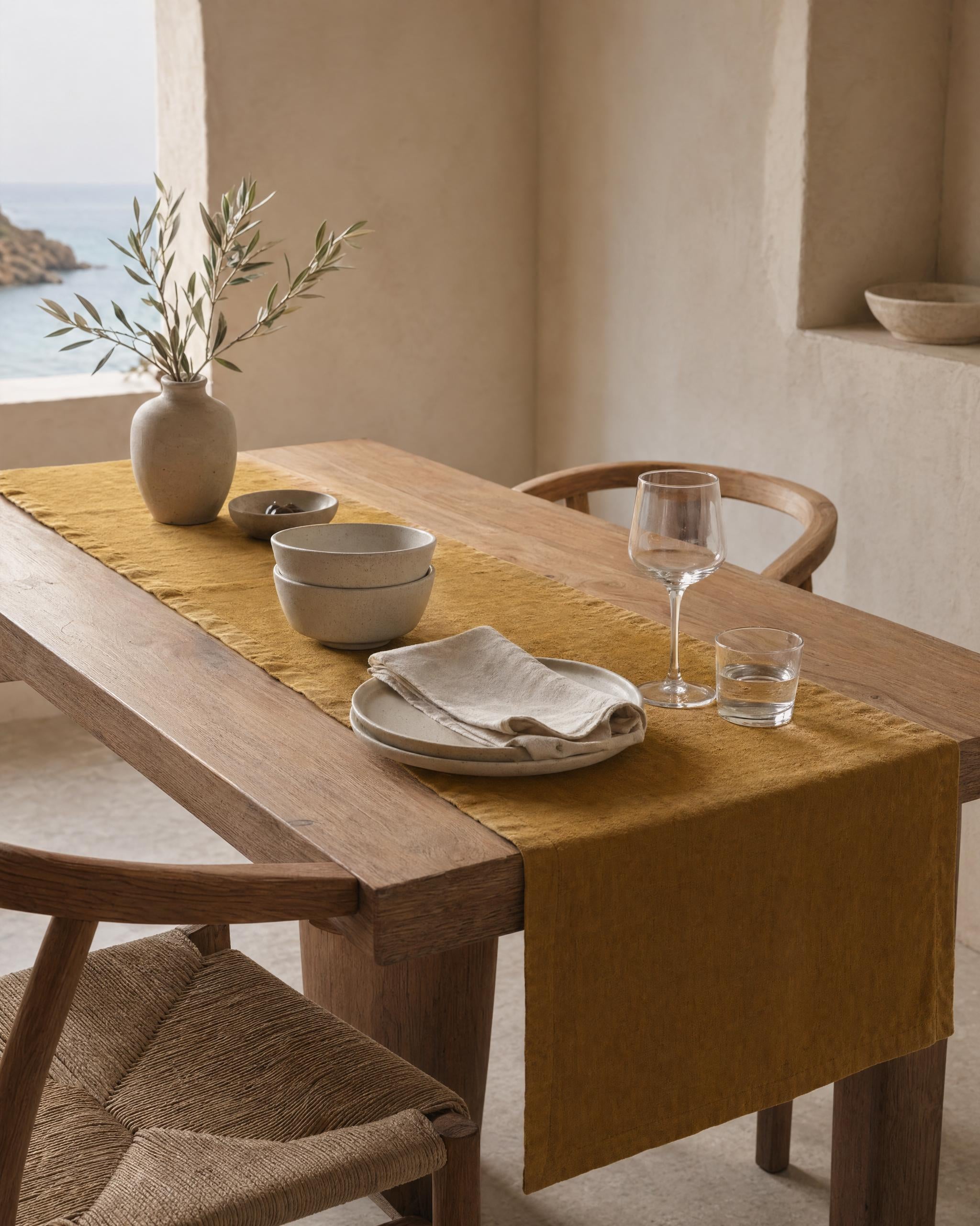 Bronze Linen Table Runner