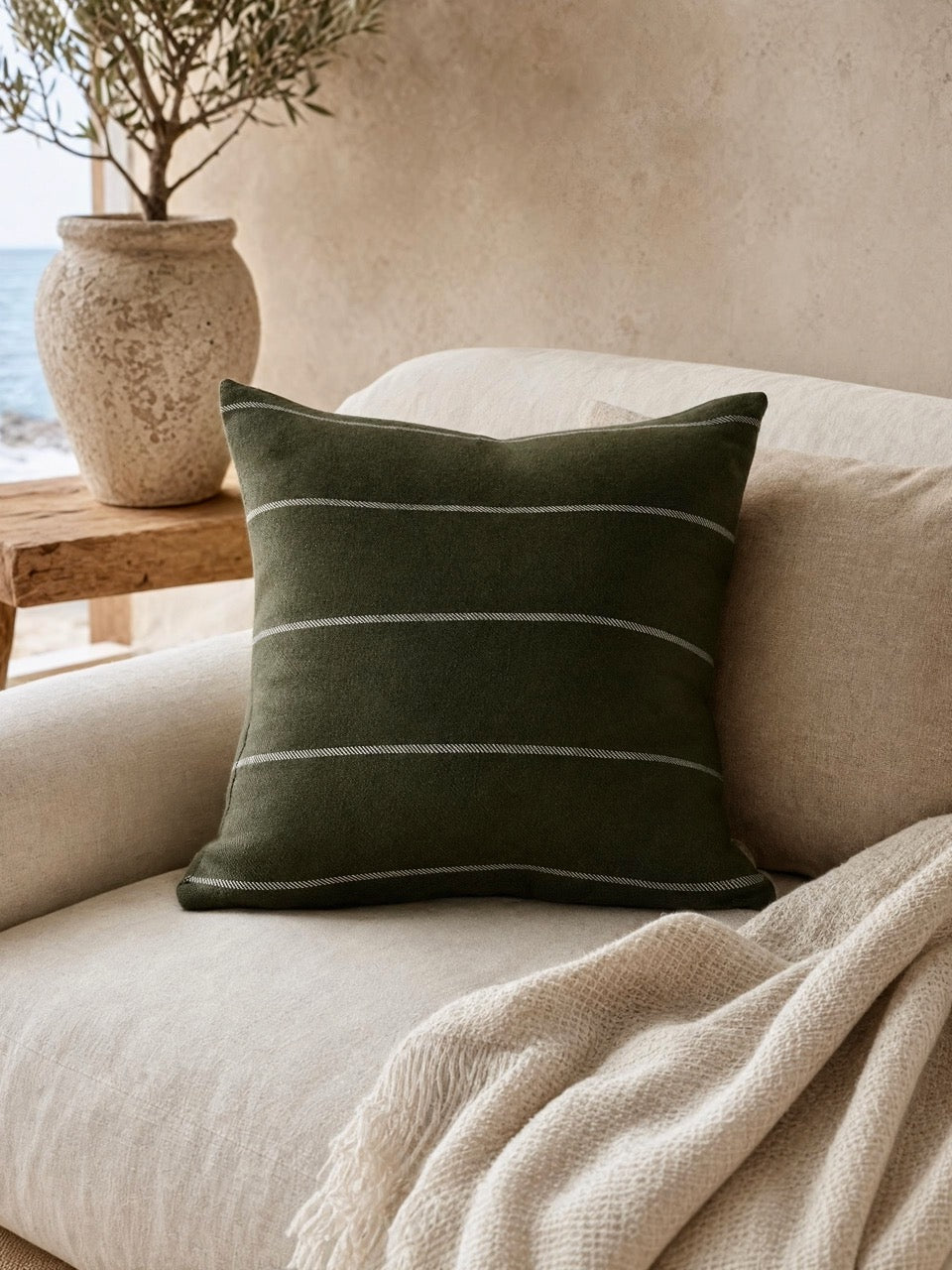 Green Wool Cushion Cover 50 x 50